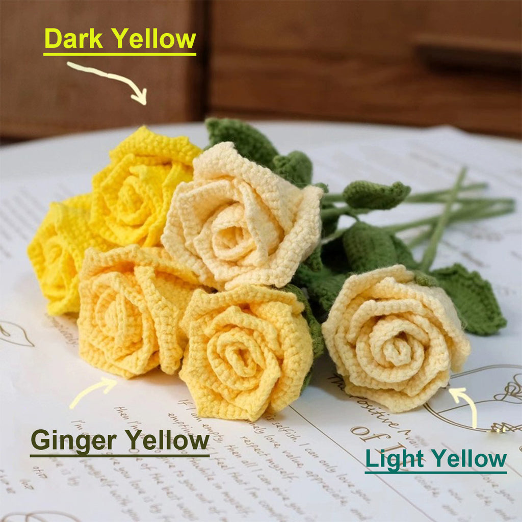 Crochet Colorful Roses Flower Bouquet