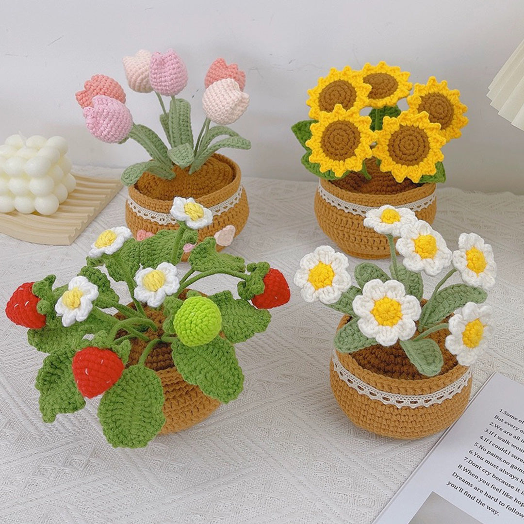 Crochet Leaves Home Decor Flower Plant