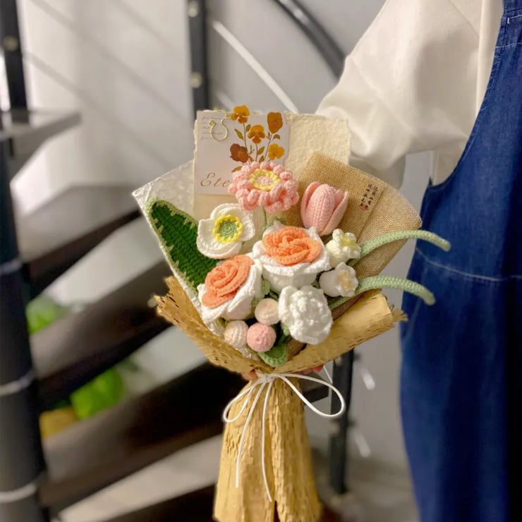 Stylish And Elegant Crochet Flower Bouquet Mother's Gift