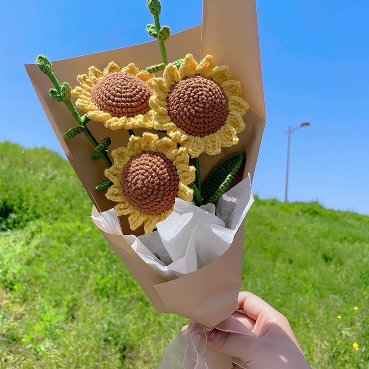Sunflower Bouquet Mother's Gift Crochet Flowers