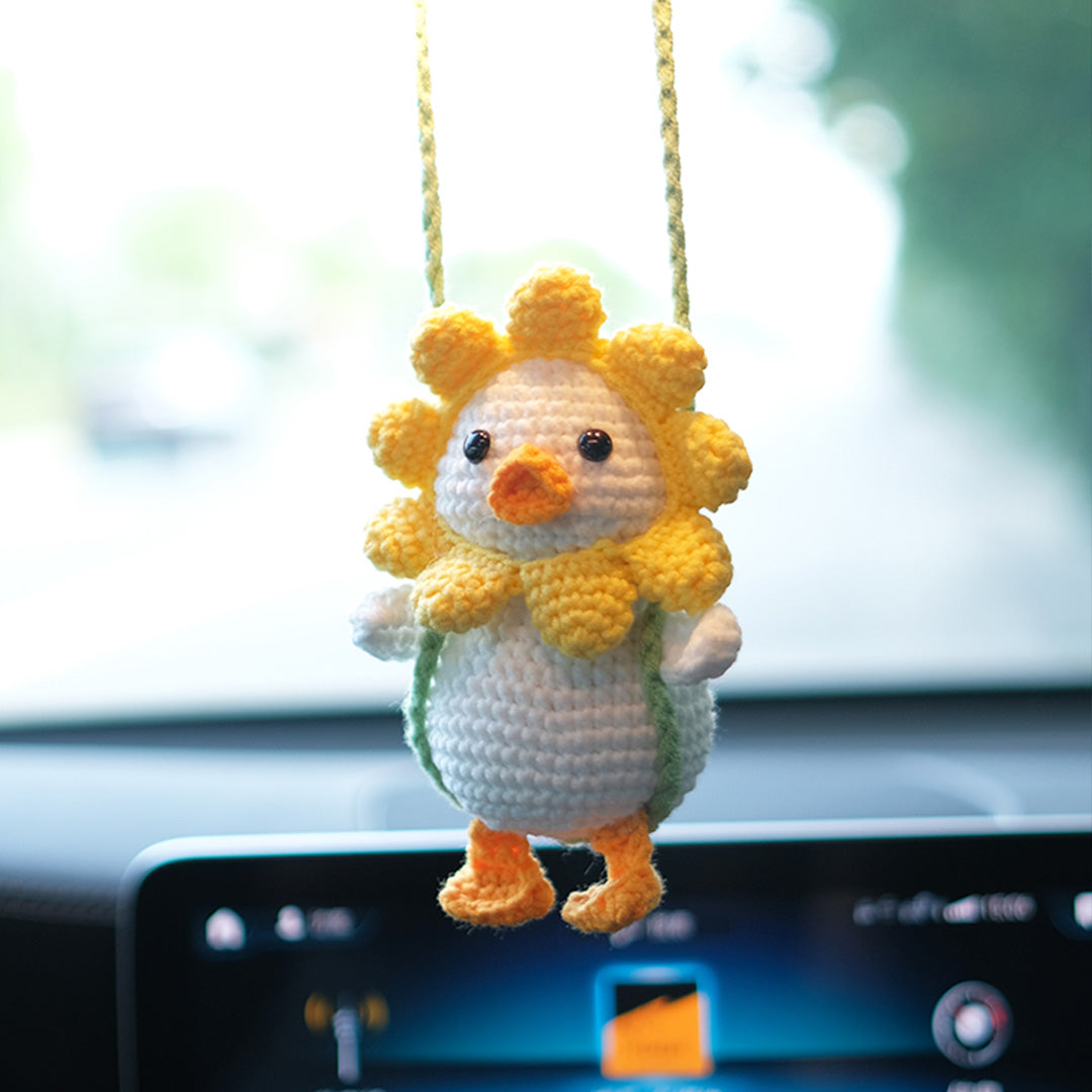 Crochet Hanging Duck Car Decor Mirror Hanging Accessories