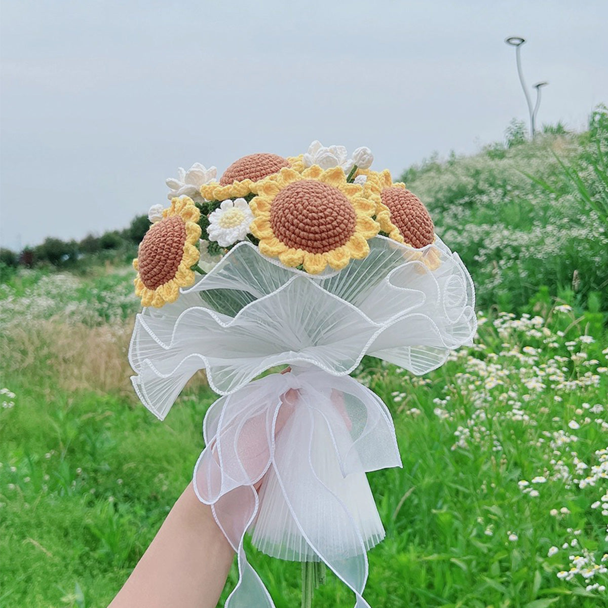 Sunflower Bouquet Mother's Gift Crochet Flowers