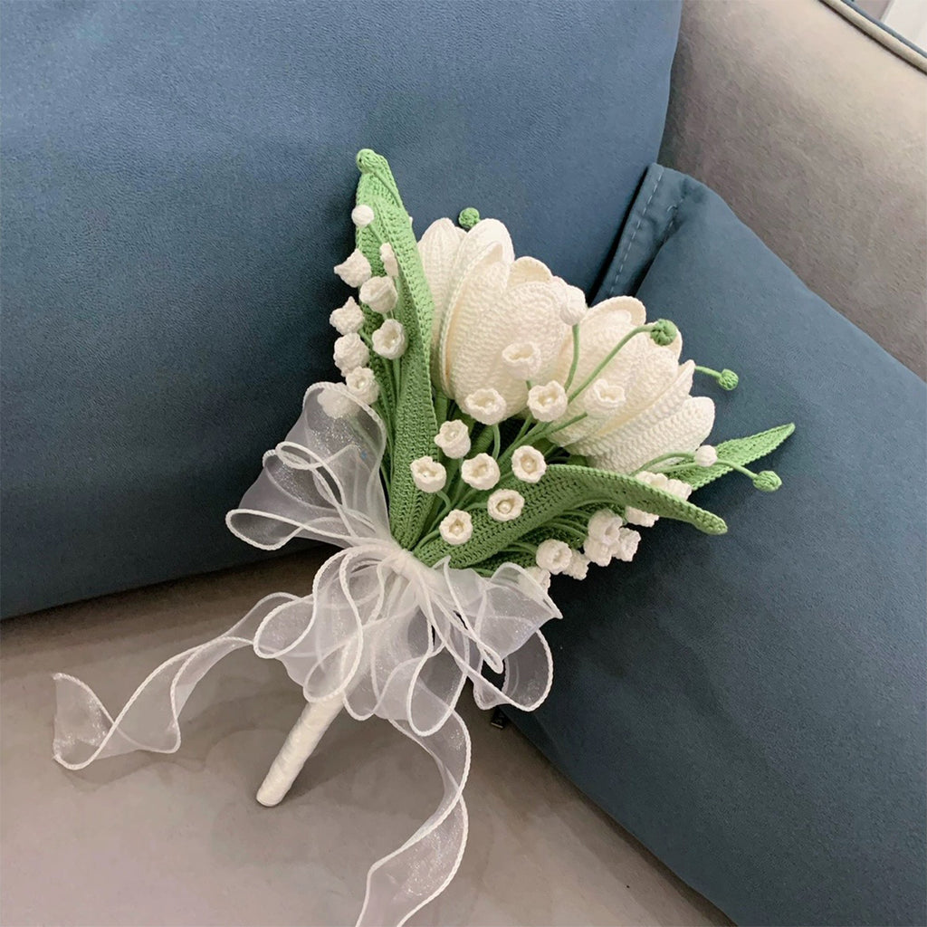 Crochet Bridal Bouquet Lily Of Valley Flower Bouquet
