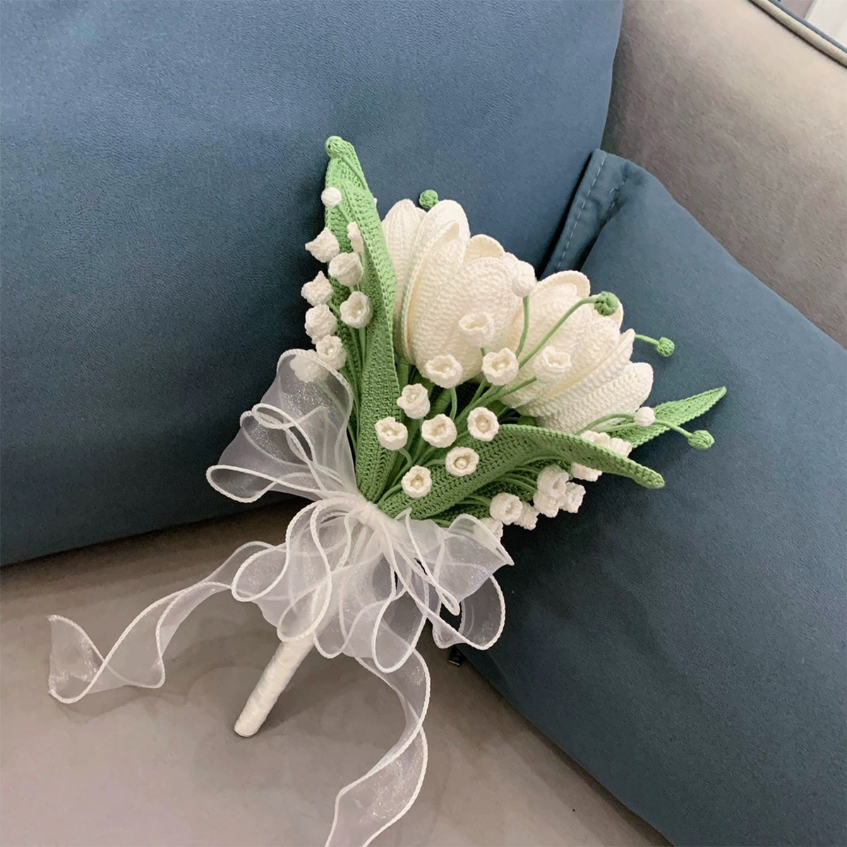 Crochet Bridal Bouquet Lily Of Valley Flower Bouquet