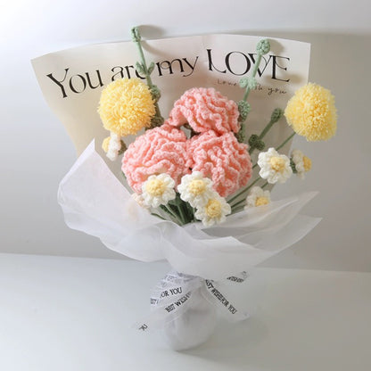 Crochet Daisy + Roses Flower Bouquet