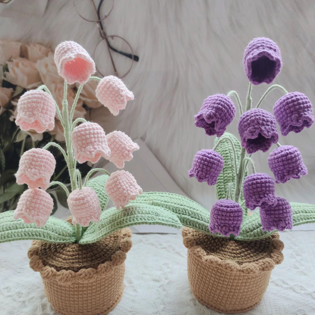 Crochet Lily Of Valley With Pot Flowers Never Fade