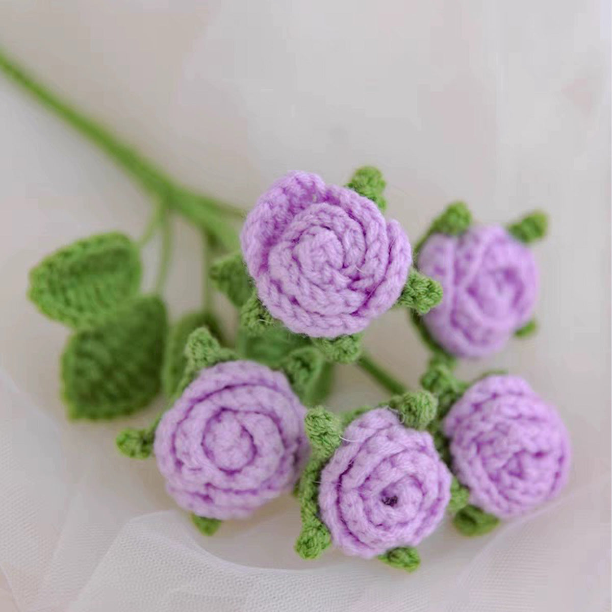 Crochet Multi-head Rose (5 heads) Flower Bouquet