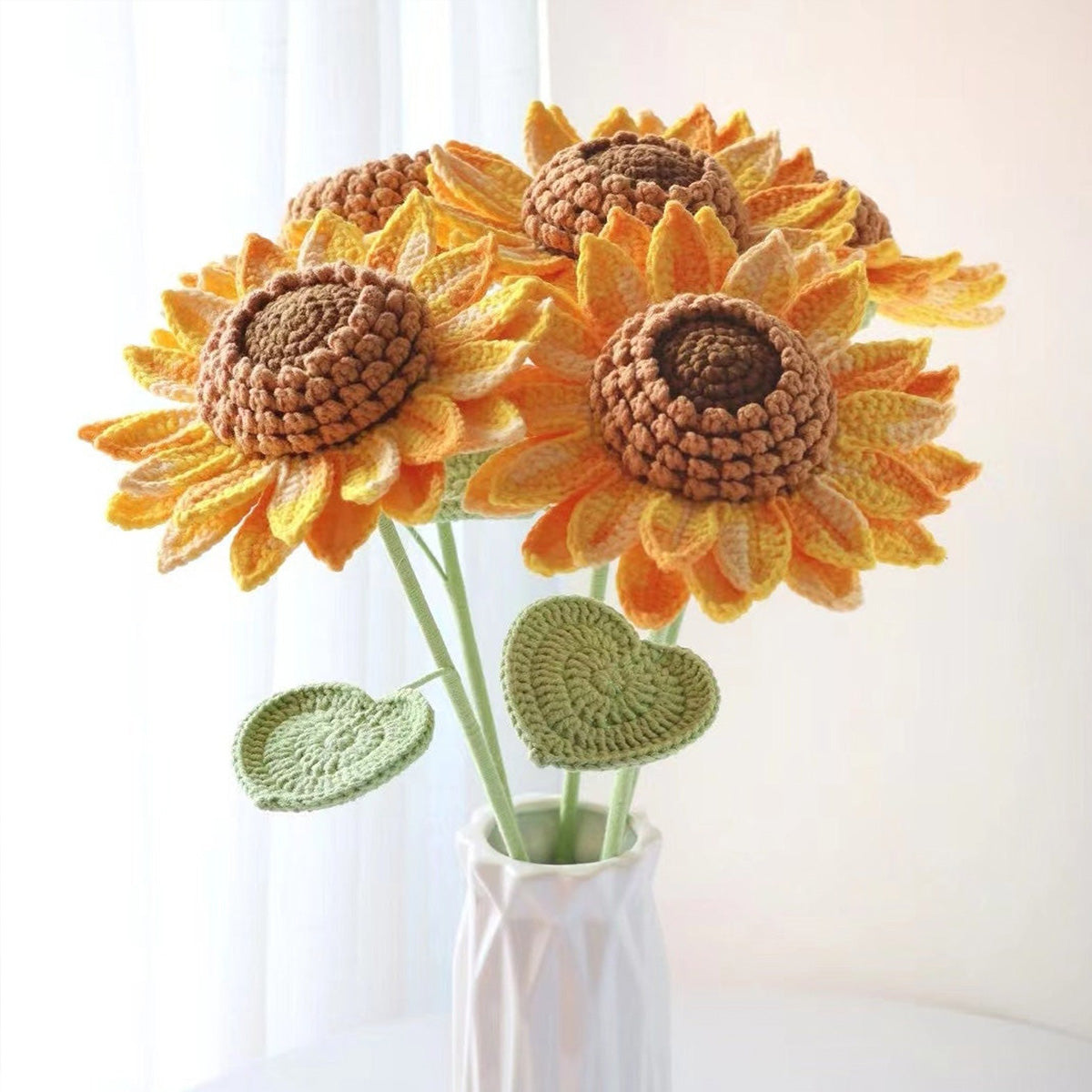 Crochet Sunfower Bouquet-Gift For Mom And Teacher