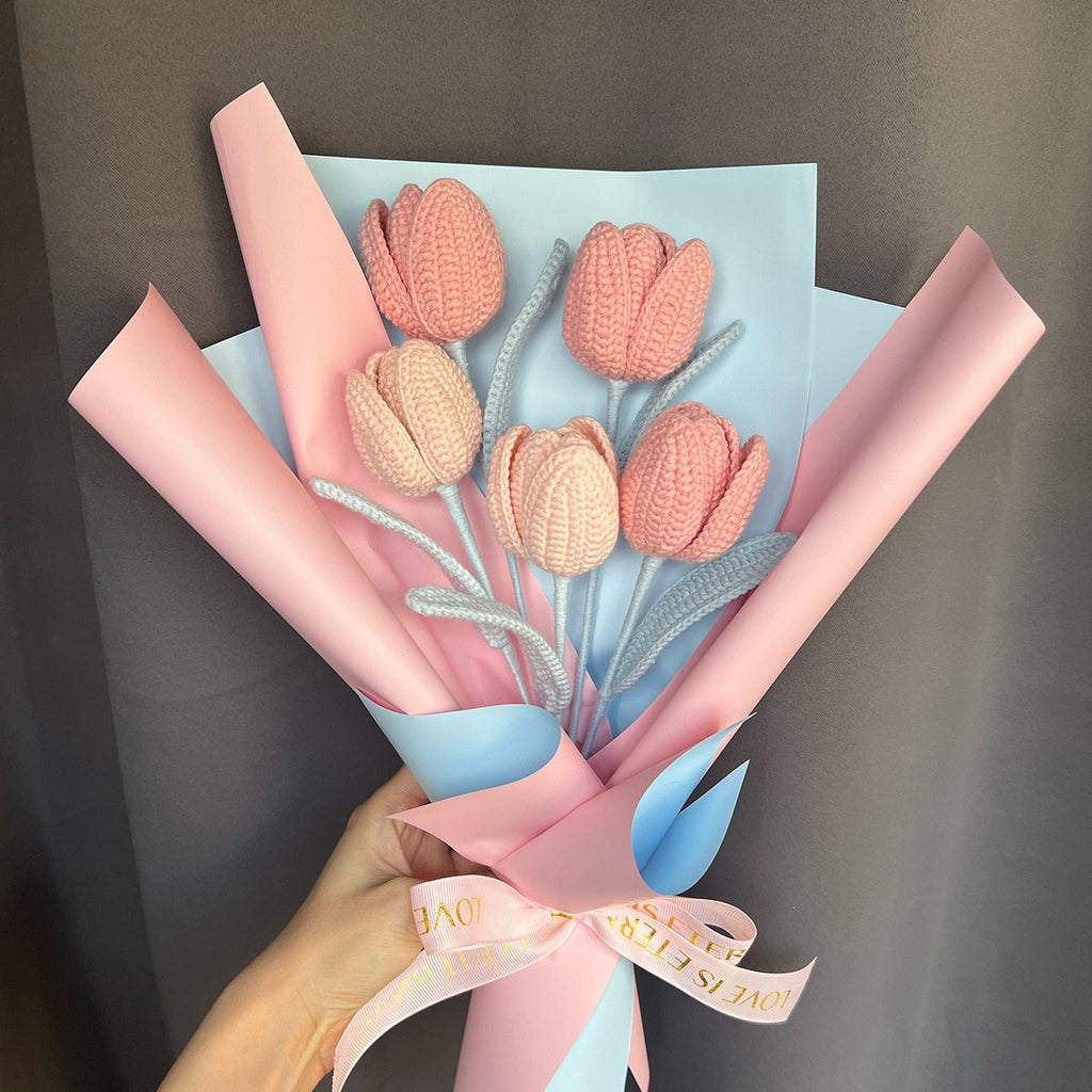 Crochet Tulip Flower Bouquet Gifts For Her