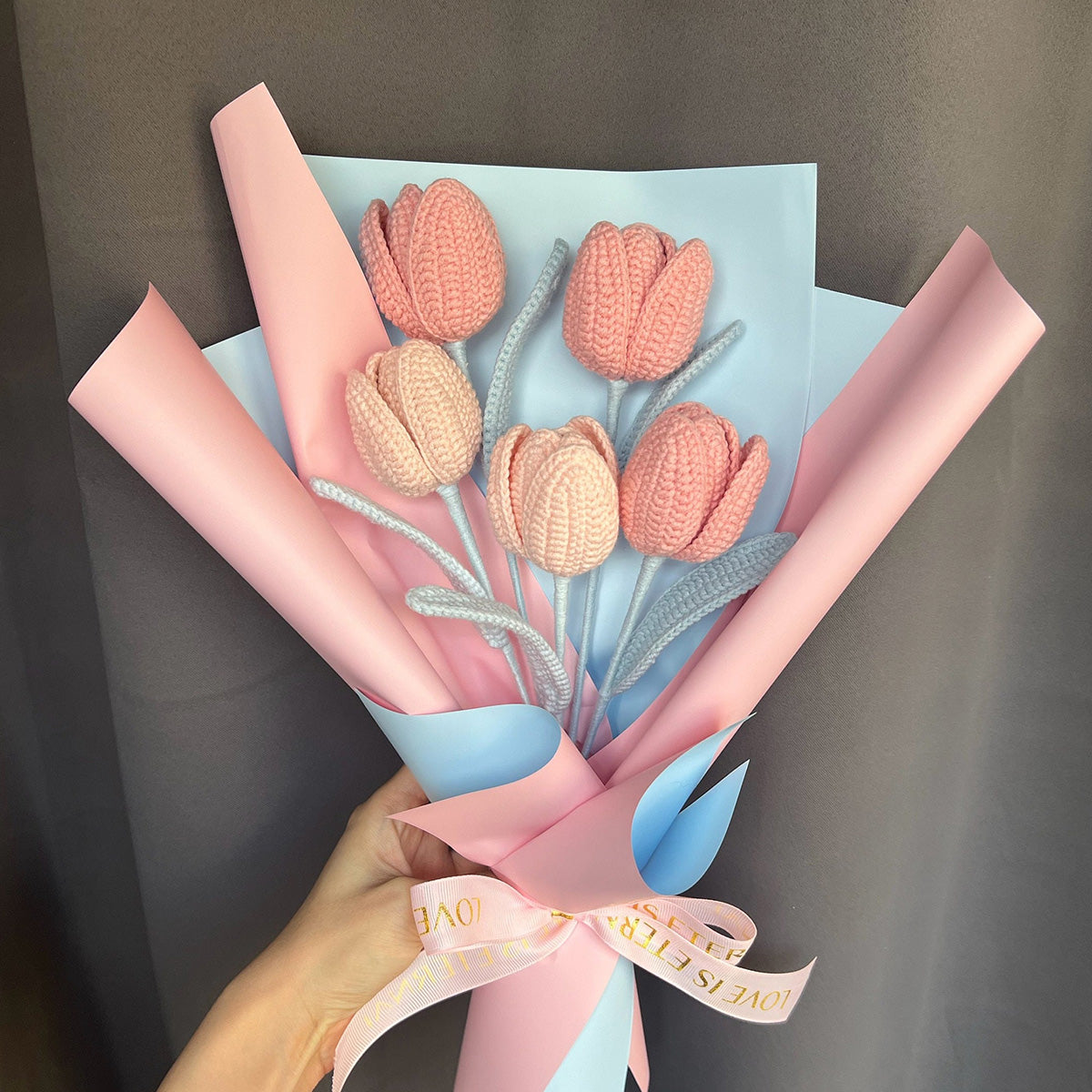 Crochet Tulip Flower Bouquet Gifts For Her