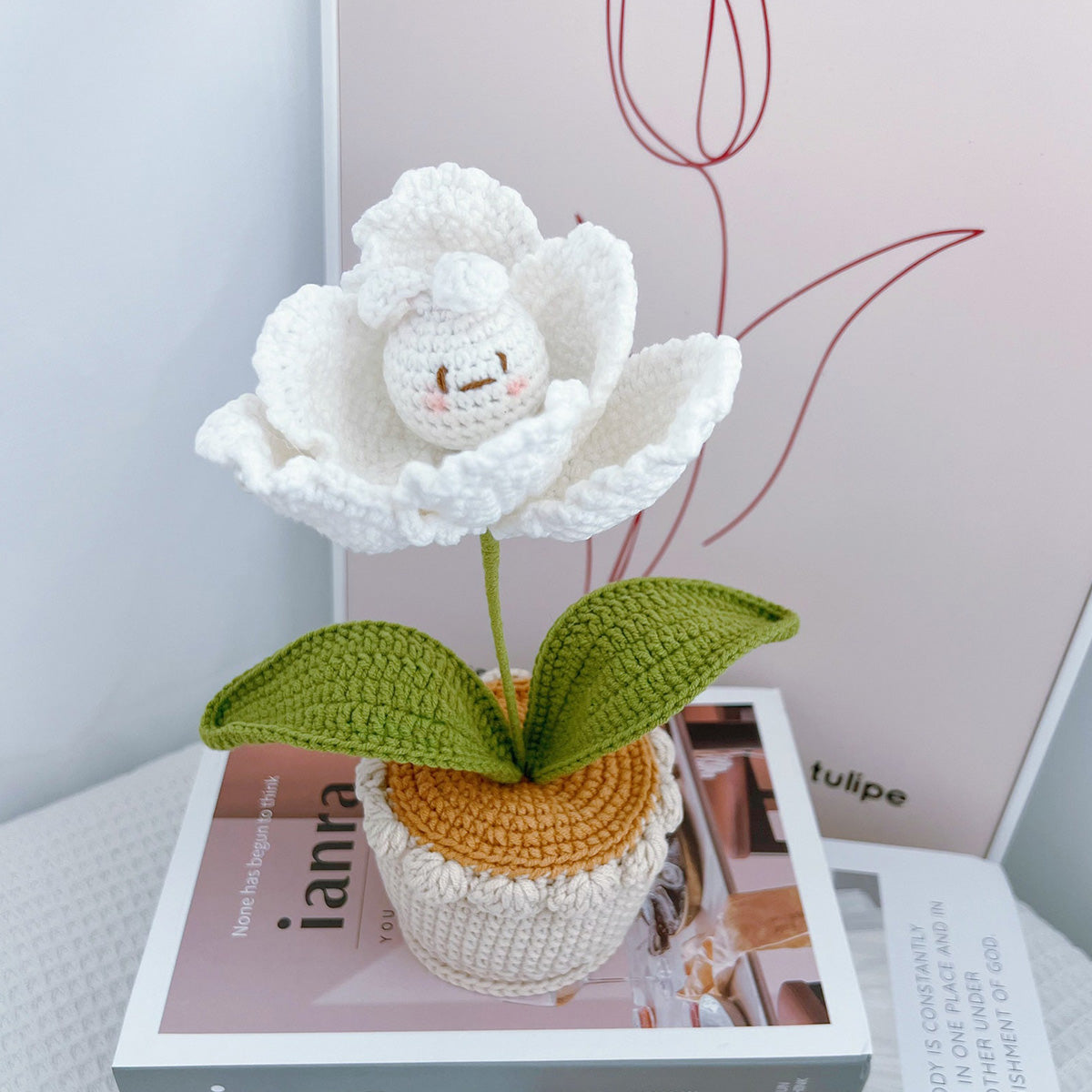Crochet Tulip+Rabbit Flower Bouquet-Gift For Her