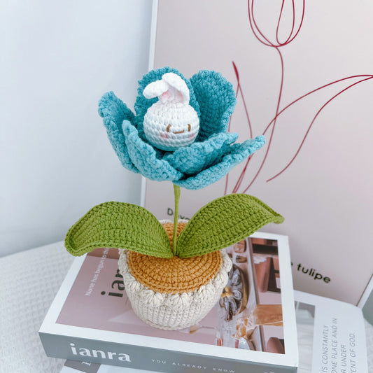 Crochet Tulip+Rabbit Flower Bouquet-Gift For Her