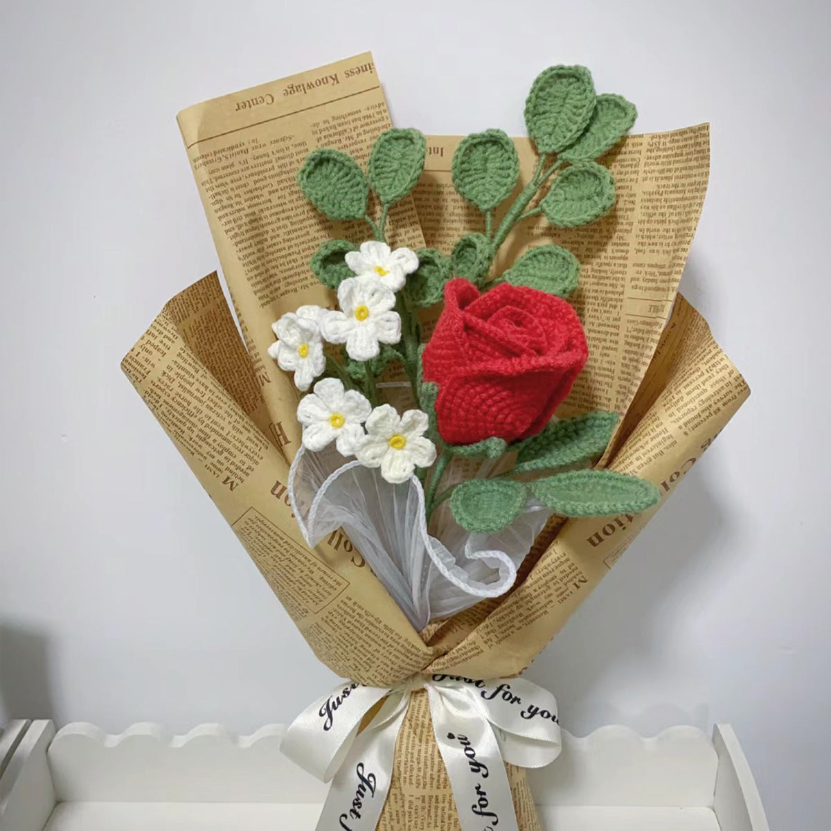 Crochet Flower Bouquet Crochets Roses Gifts For Her