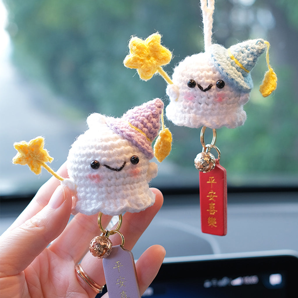 Crochet Hanging Ghost Car Decor Mirror Hanging Accessories