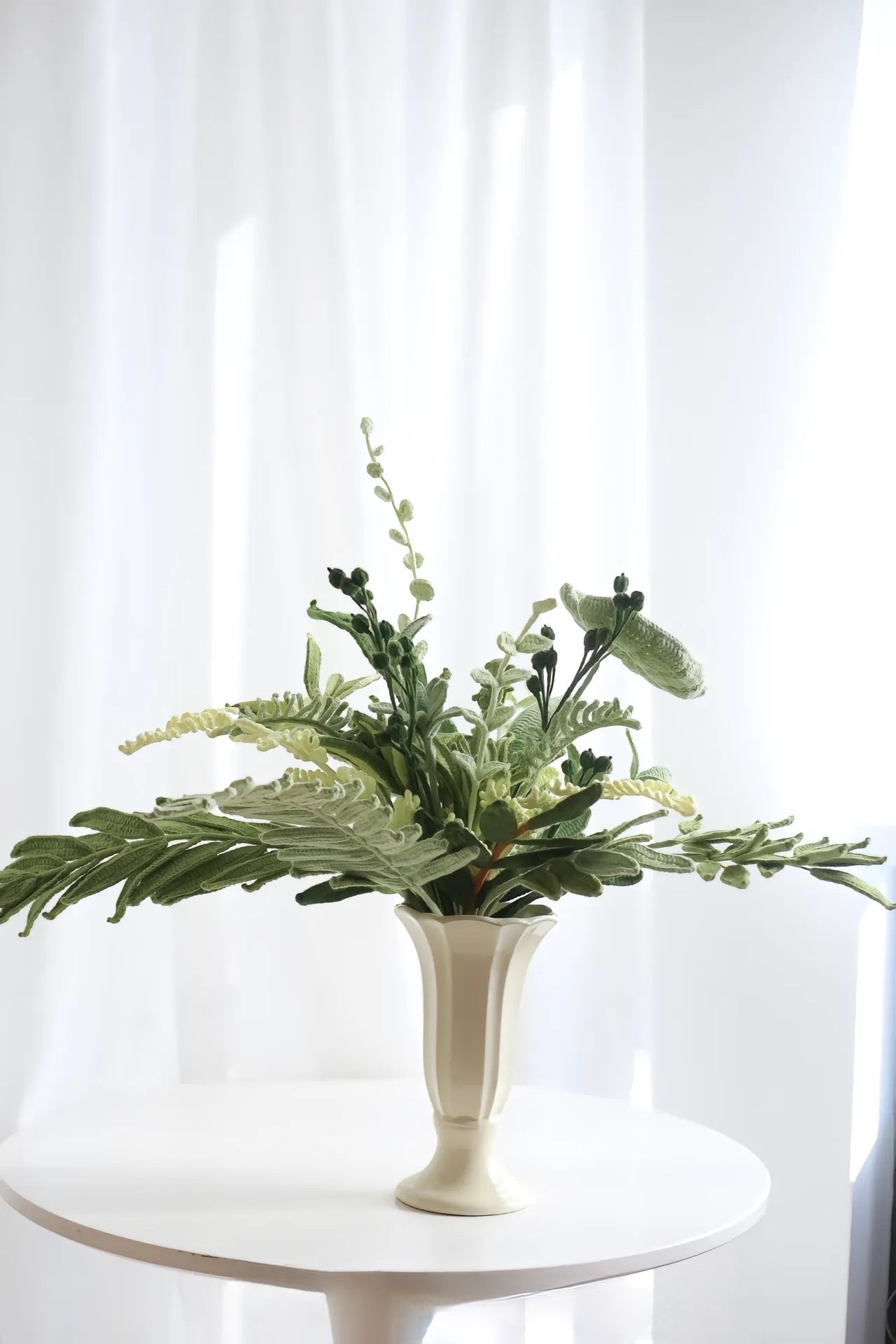 Love Green Flower Bouquet Handmade Gift Crochet Flower Bouquet
