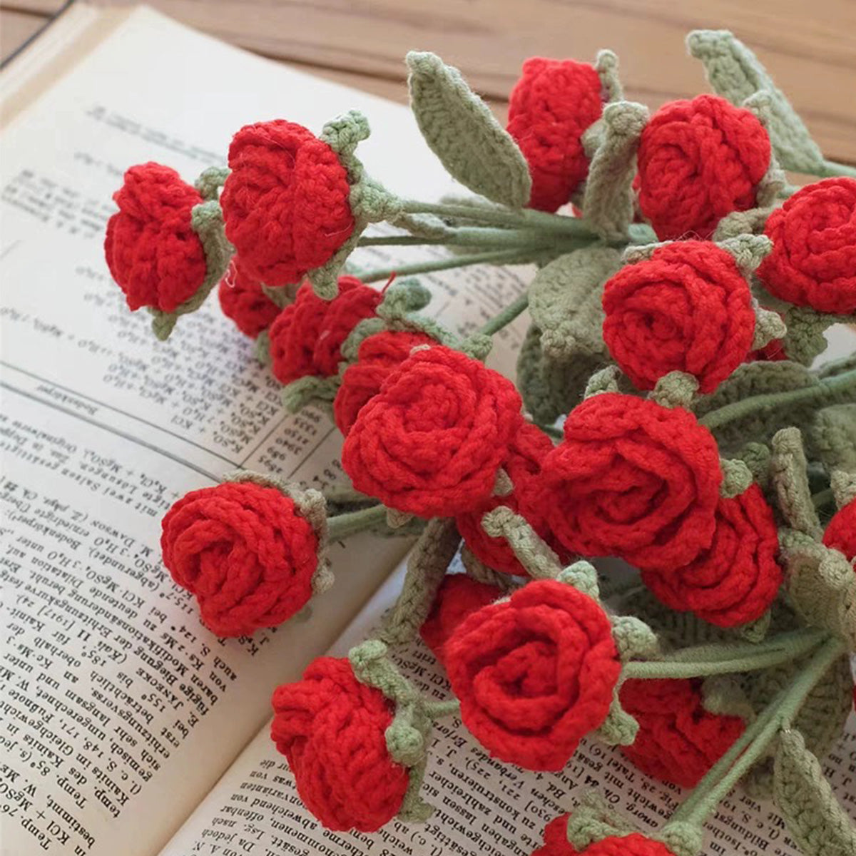 Crochet Multi-head Rose (5 heads) Flower Bouquet