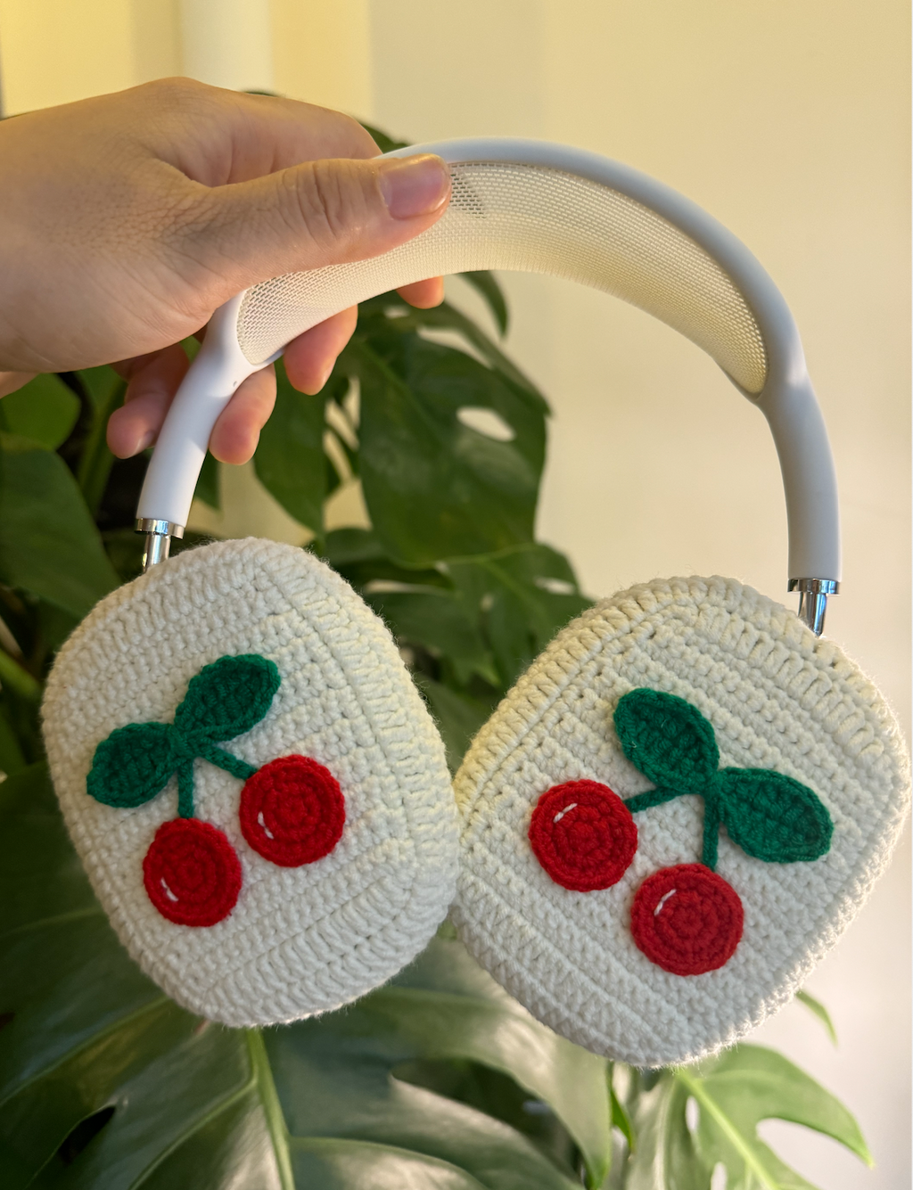 Crochet Cherry AirPods Max Cases Sony XM5 Cases