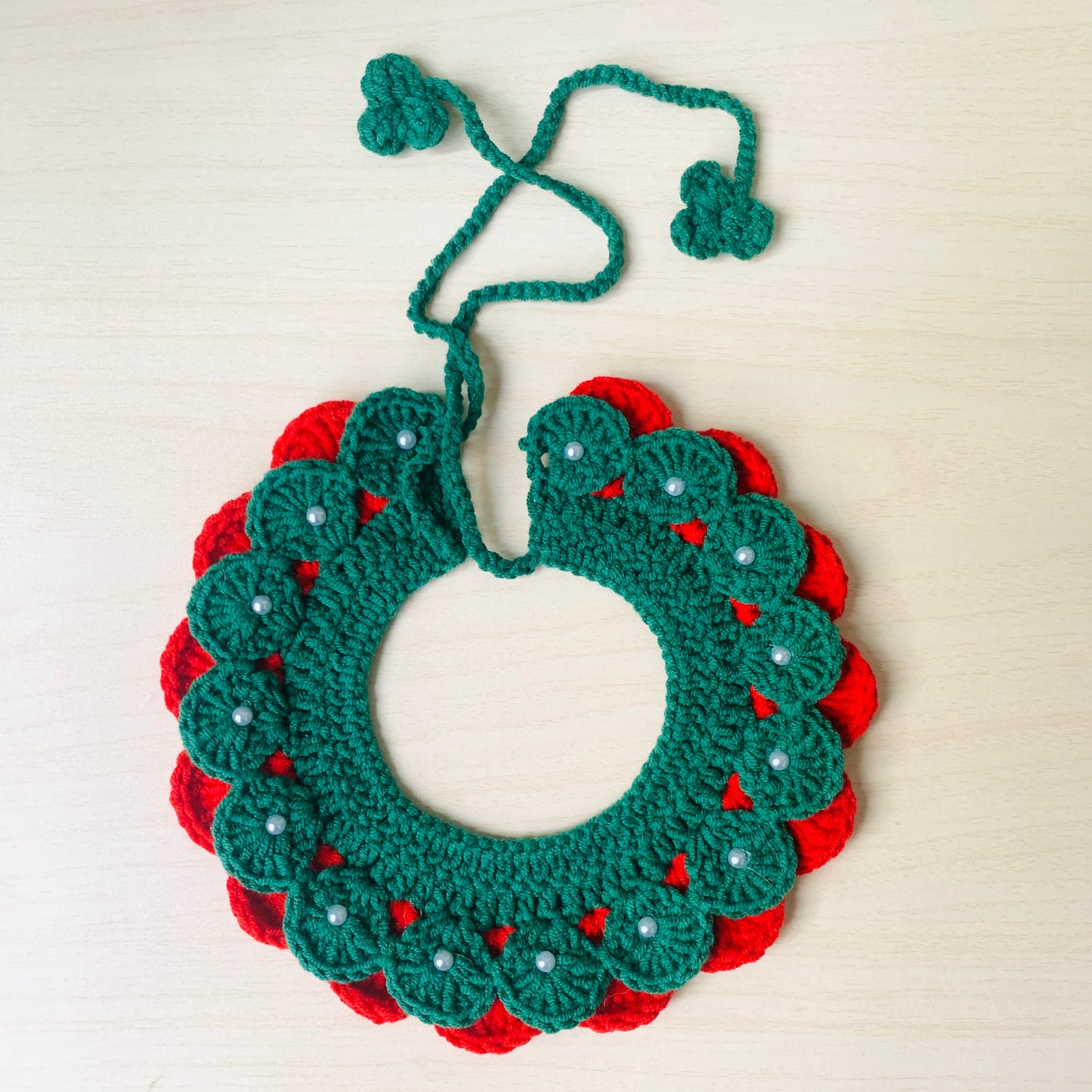 Petal Christmas Crochet Cat Collar