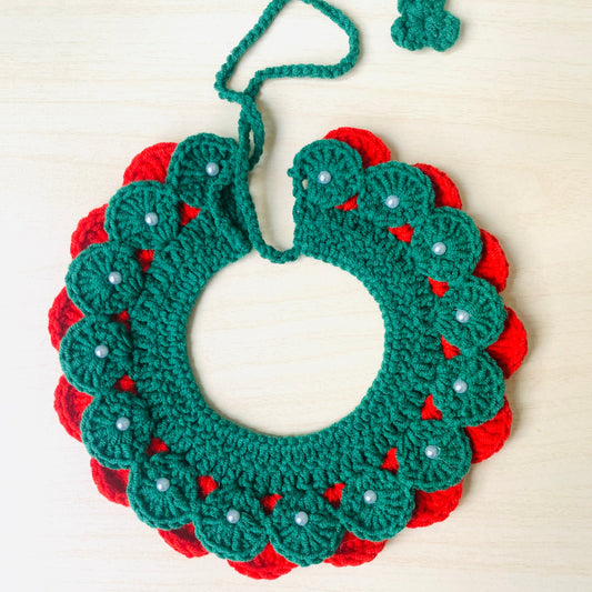 Petal Christmas Crochet Cat Collar