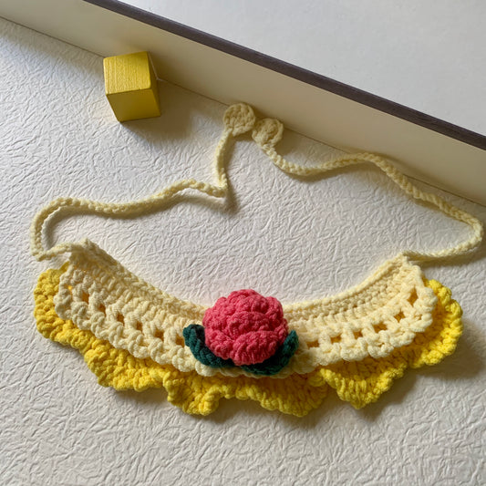 Crochet Flower Cat Collar