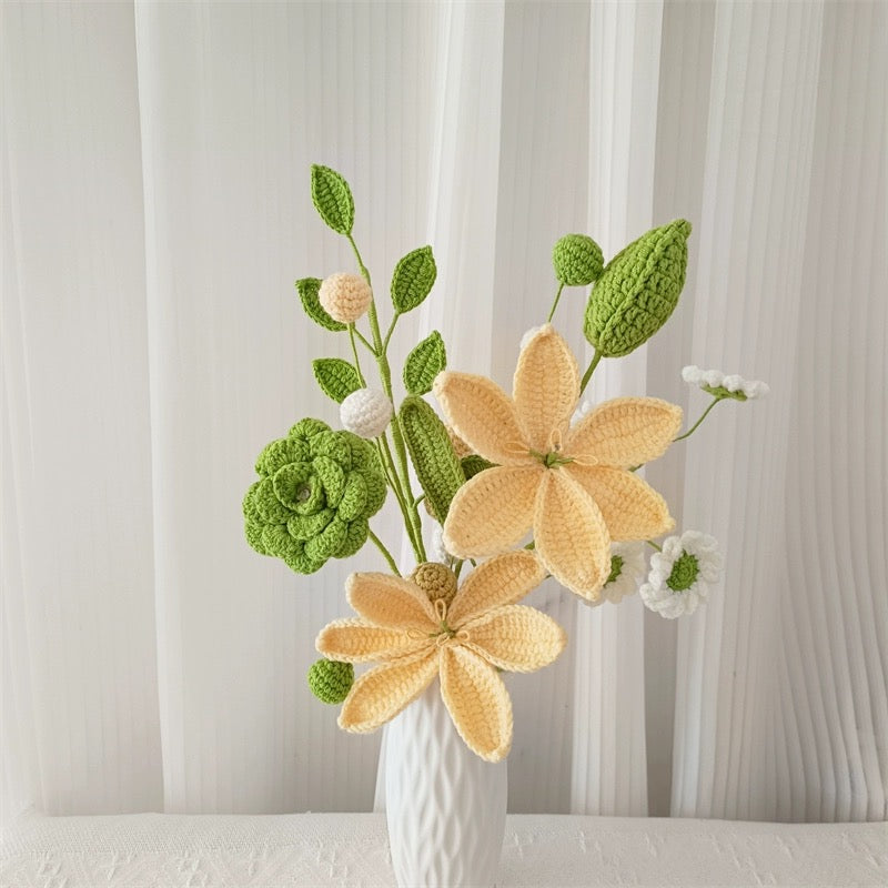 Crochet Flower Bouquet Mother's Gifts(Without Pot)