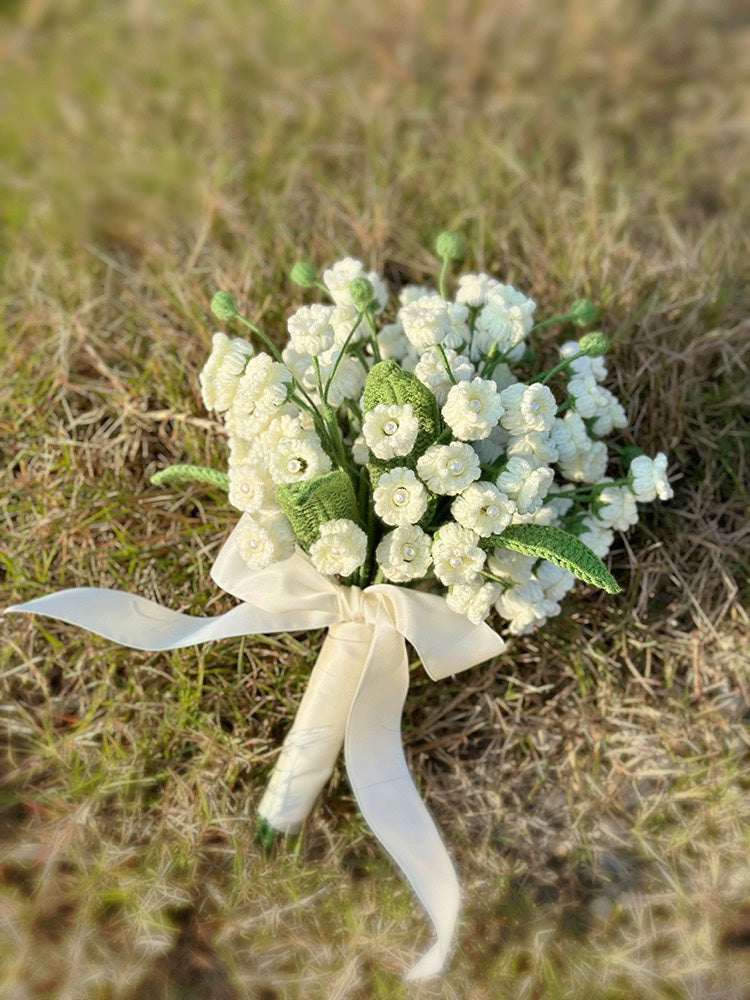 Bridal Bouquet Crochet Lily Of The Valley Flower Bouquet