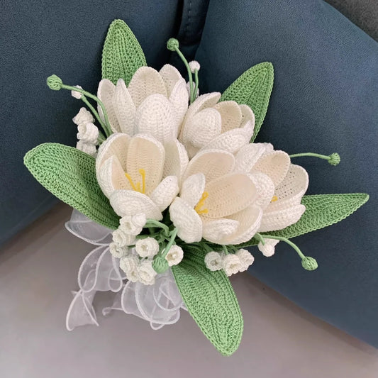 Crochet Bridal Bouquet Lily Of Valley Flower Bouquet