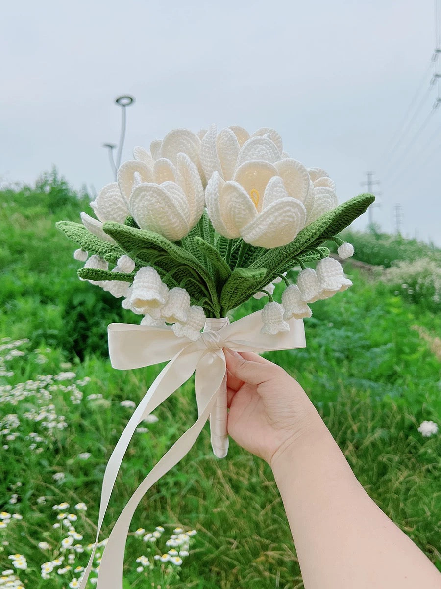 Crochet Bridal Bouquet Lily Of Valley Flower Bouquet