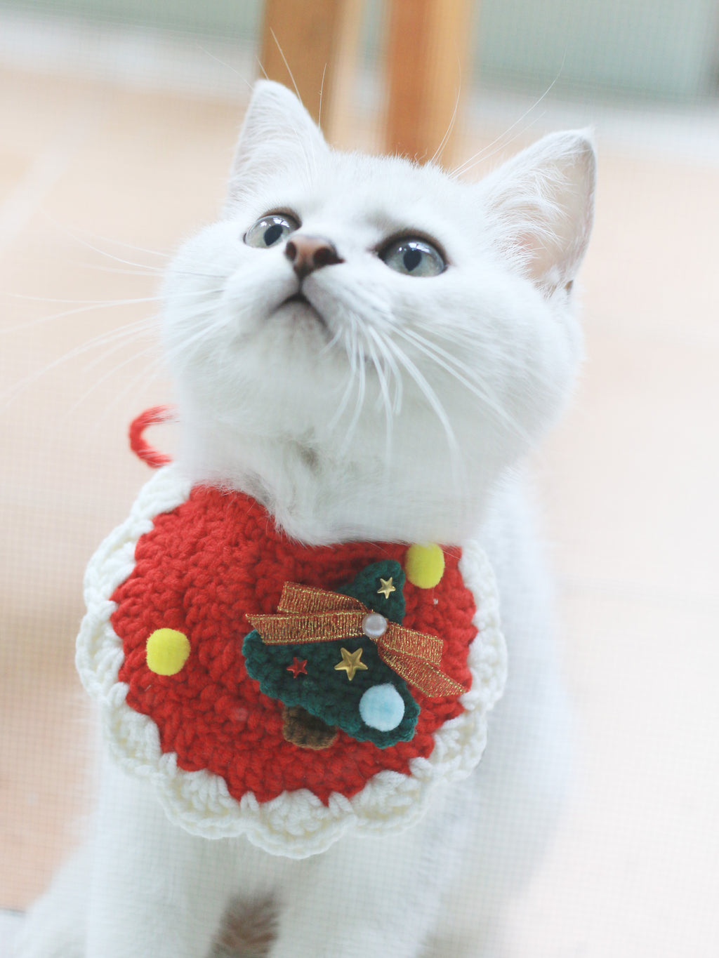 Christmas Crochet Cat Bib