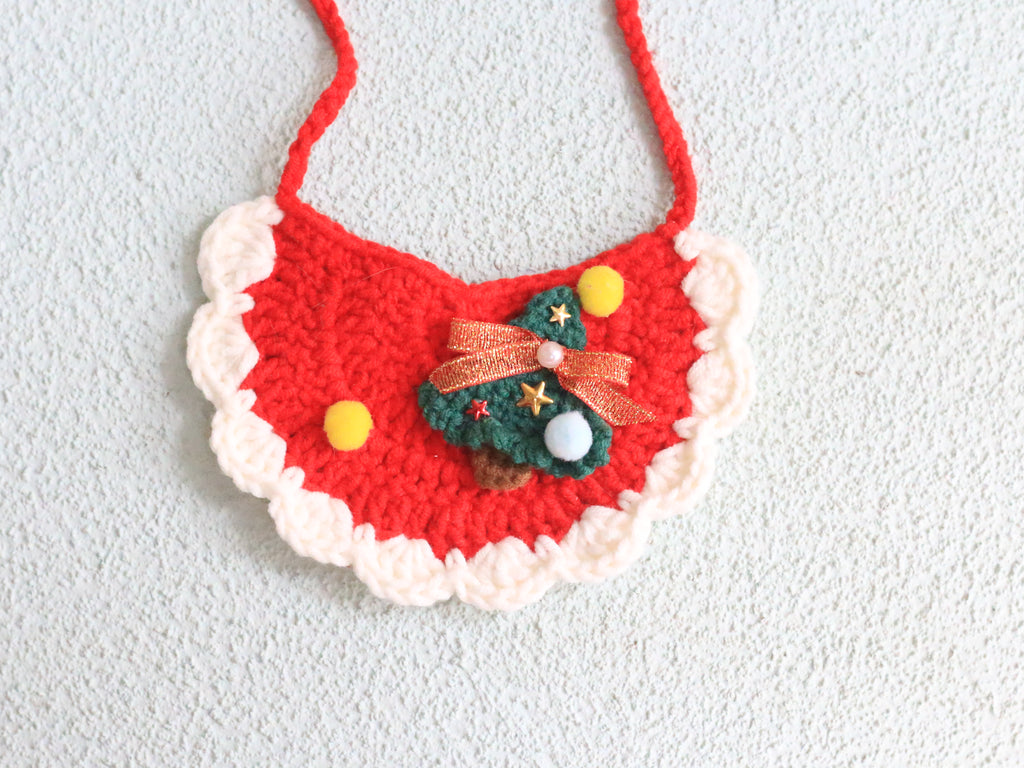 Christmas Crochet Cat Bib