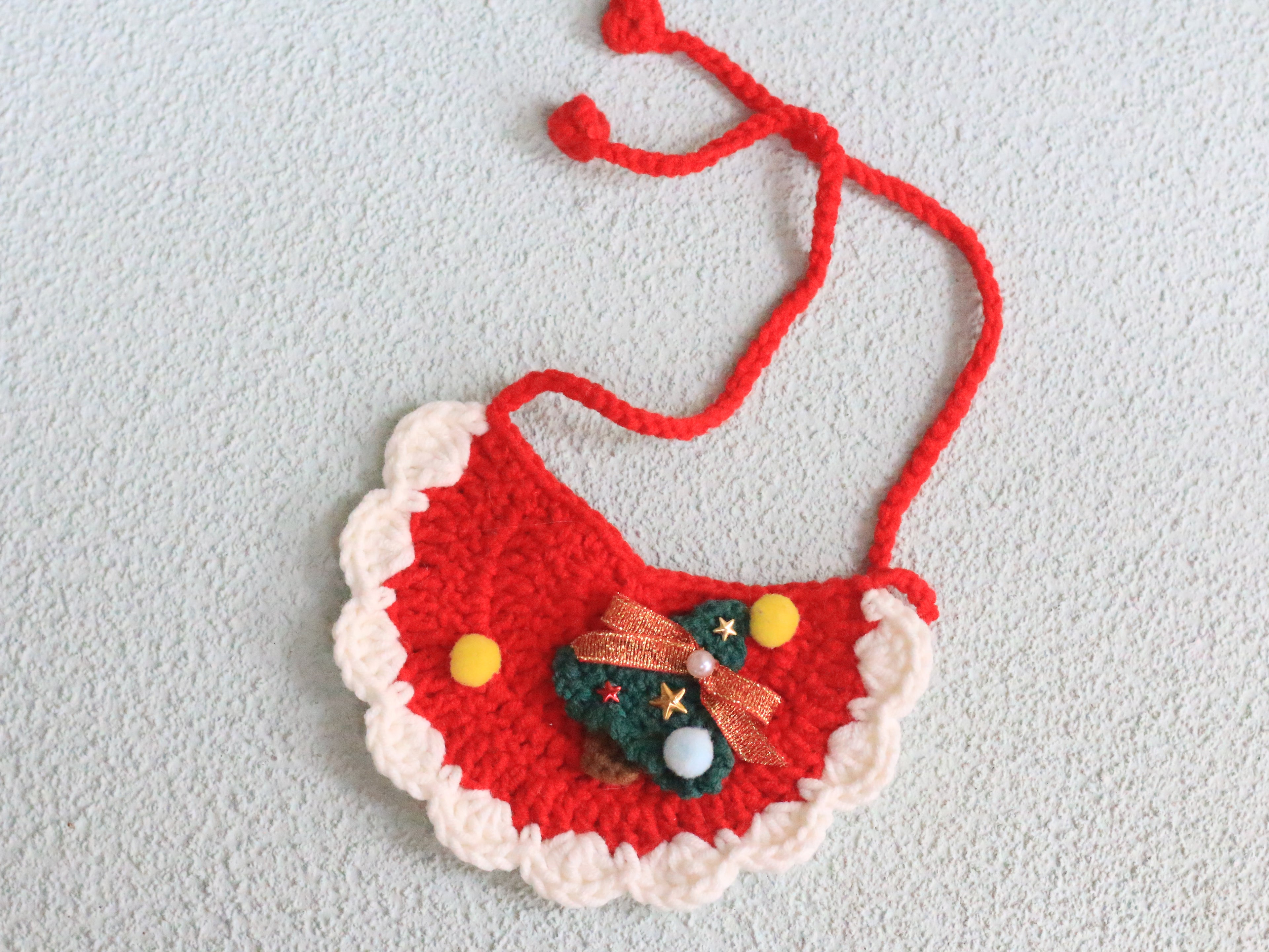 Christmas Crochet Cat Bib