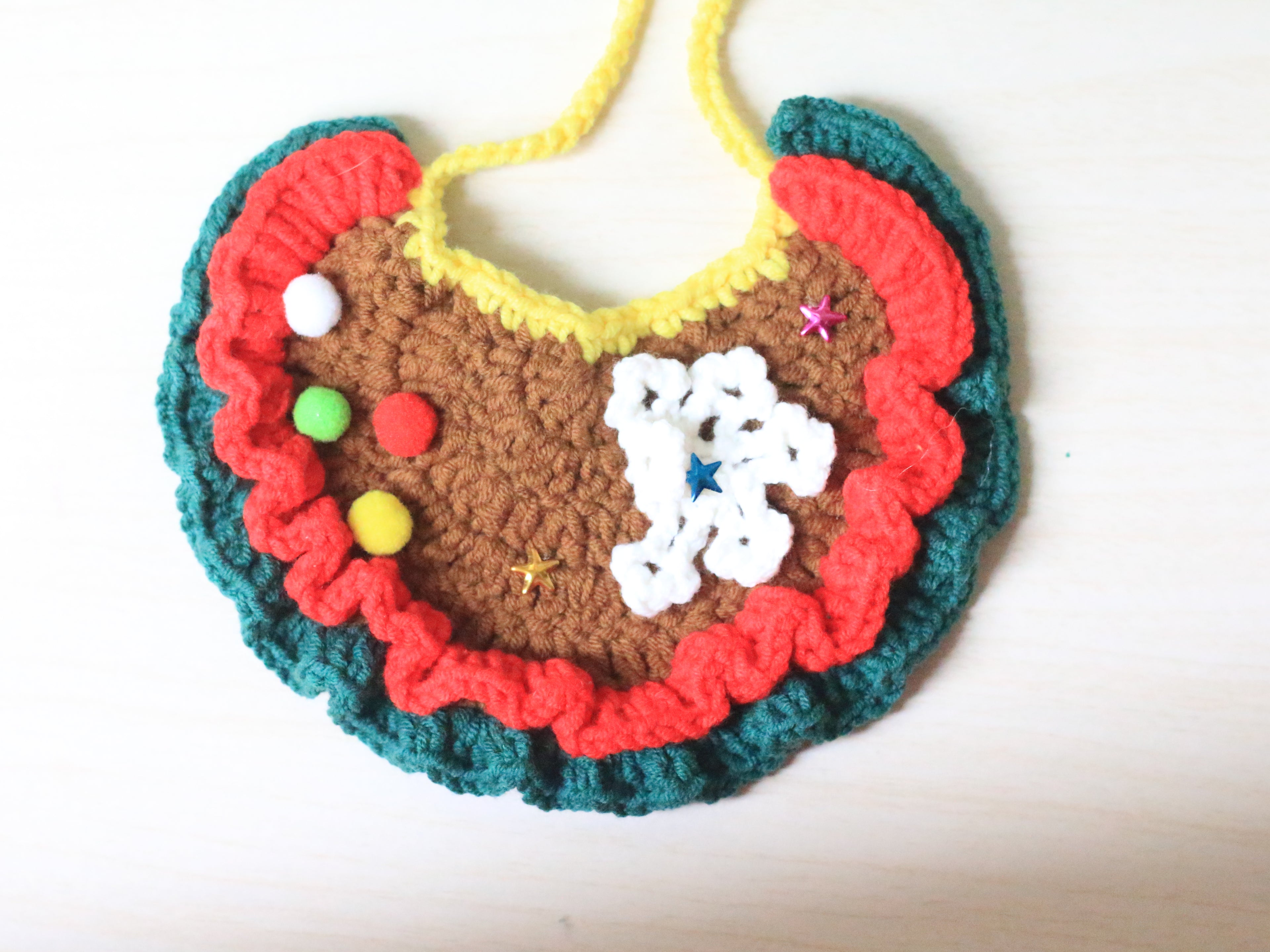 Christmas Santa Claus Crochet Cat Bib