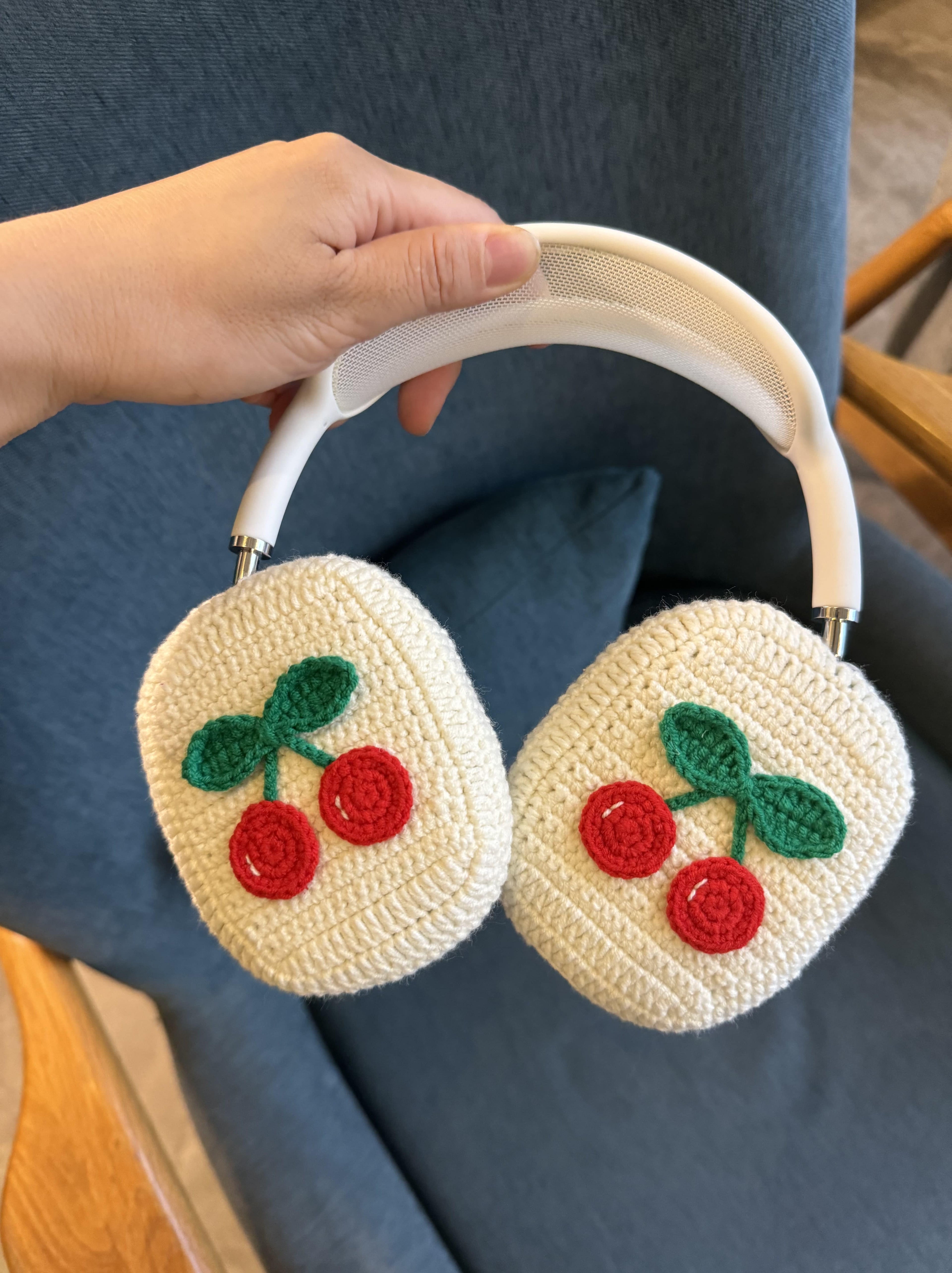 Crochet Cherry AirPods Max Cases Sony XM5 Cases