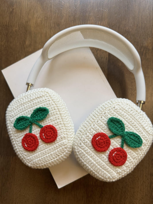 Crochet Cherry AirPods Max Cases Sony XM5 Cases