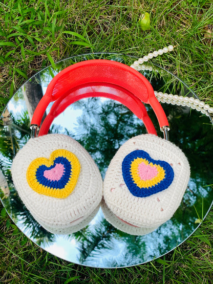 White Base Heart AirPods Max Cases