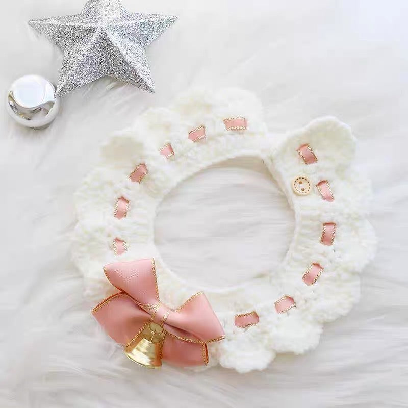 Ribbon Bell Crochet Cat Collar