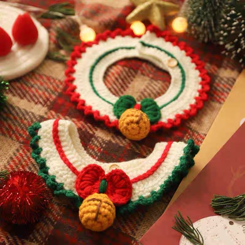 Christmas Crochet Cat Collar