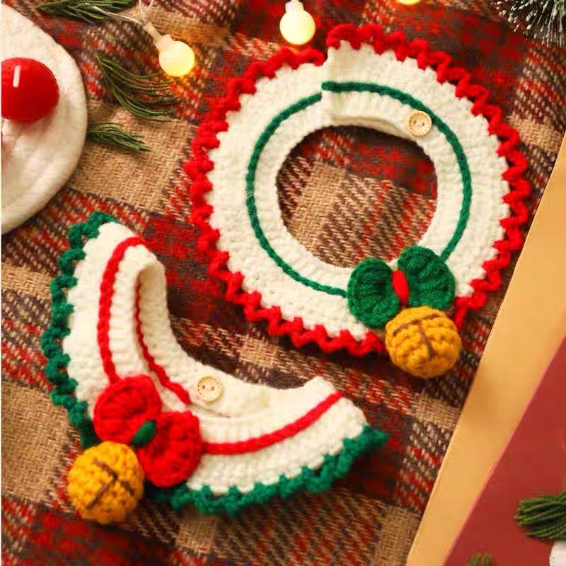 Christmas Crochet Cat Collar