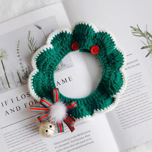 Happy Christmas Crochet Cat Collar