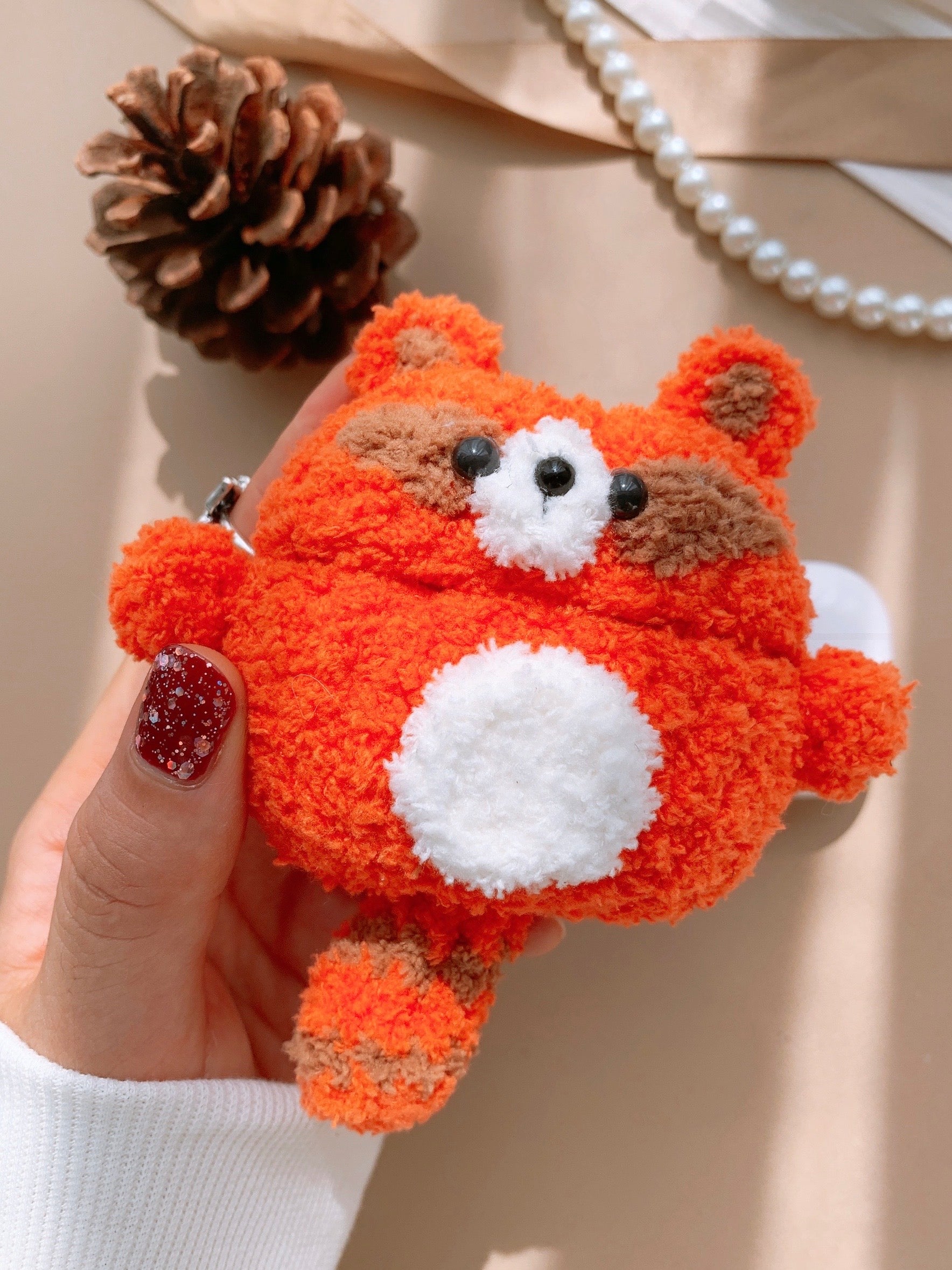 Orange Raccoon Airpods 1/2/3 Case AirPods Pro, Pro 2 Case