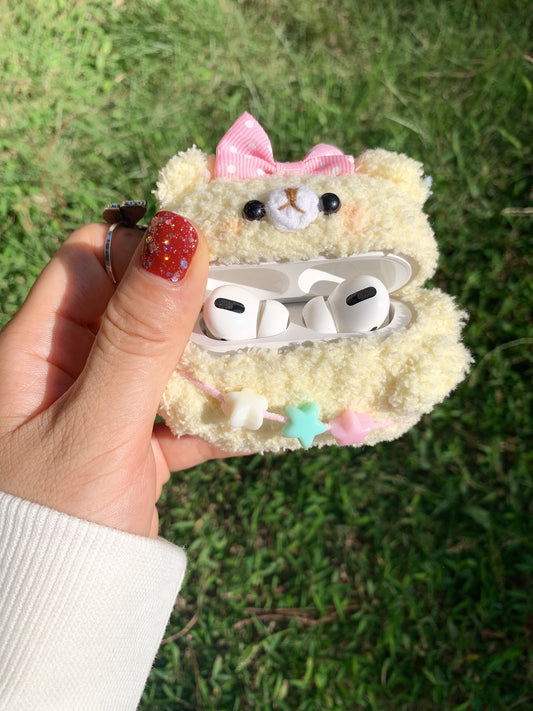 Kawaii Bear Plush Airpod Case