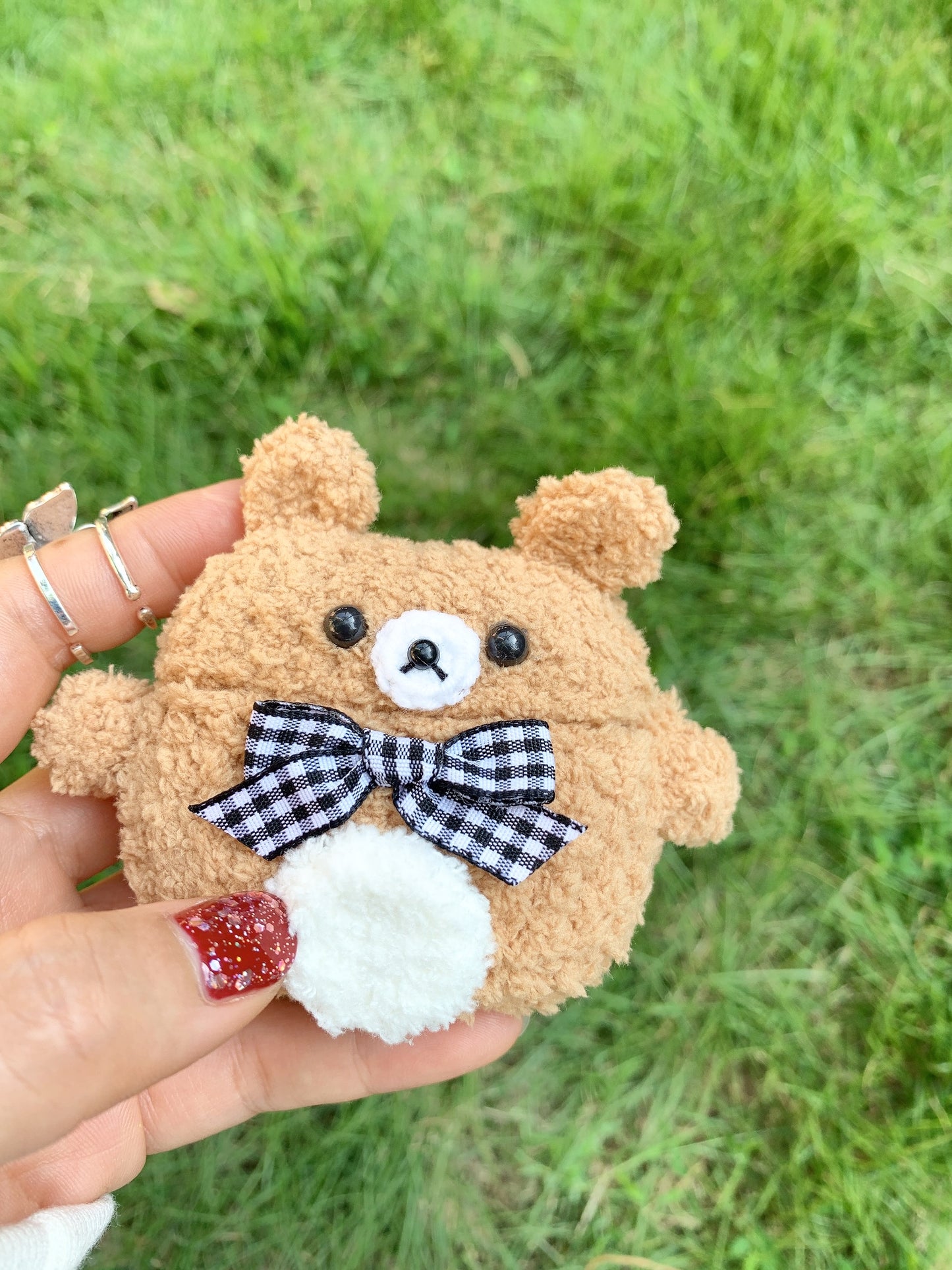 Brown Bear With Bow AirPods Case
