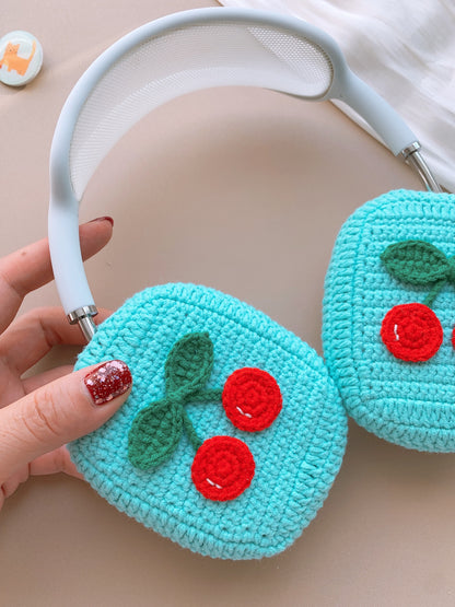 Blue Background Cherry Airpods Max Cases Sony XM1000 Cases