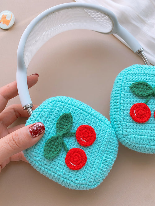 Blue Background Cherry Airpods Max Cases Sony XM1000 Cases