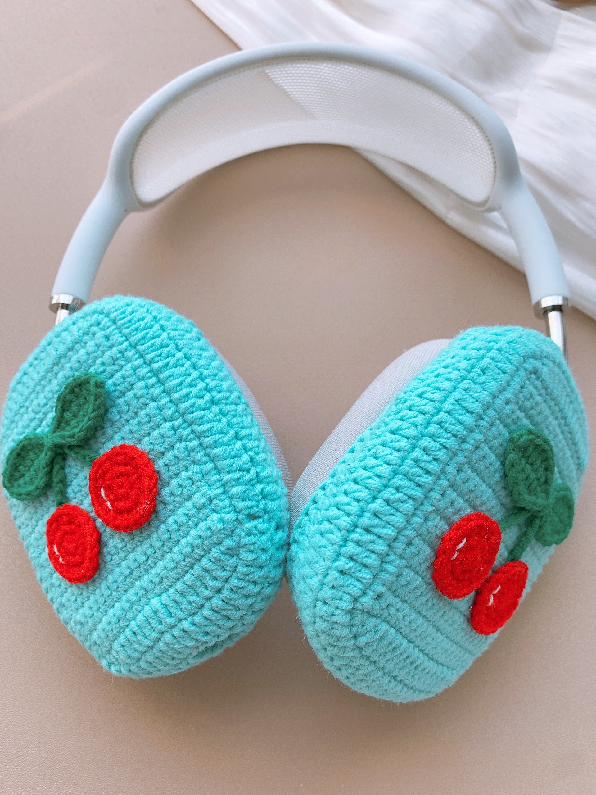 Blue Background Cherry Airpods Max Cases Sony XM1000 Cases