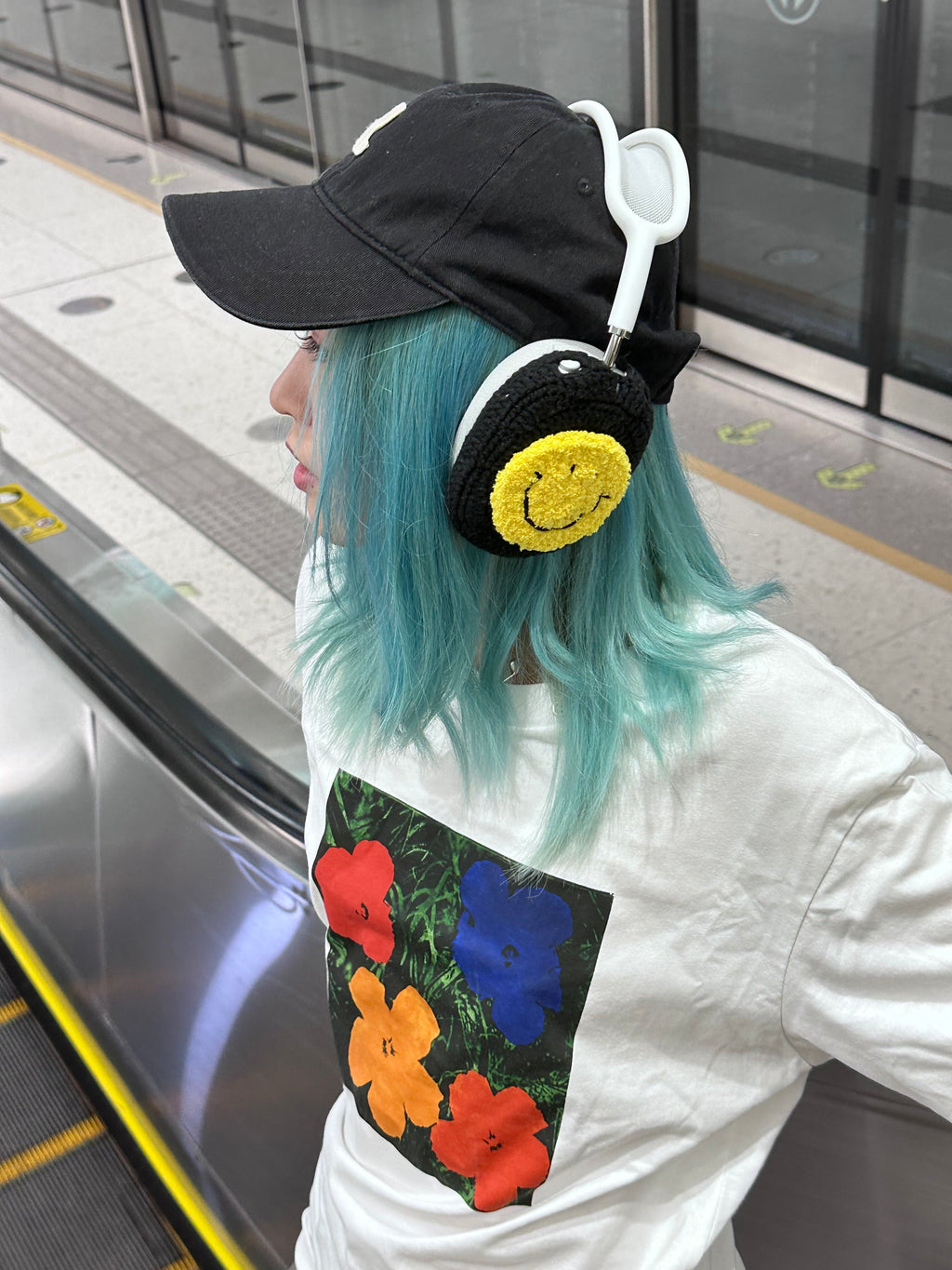 Yellow Smiling Face AirPods Max Cases Sony XM1000 Cases