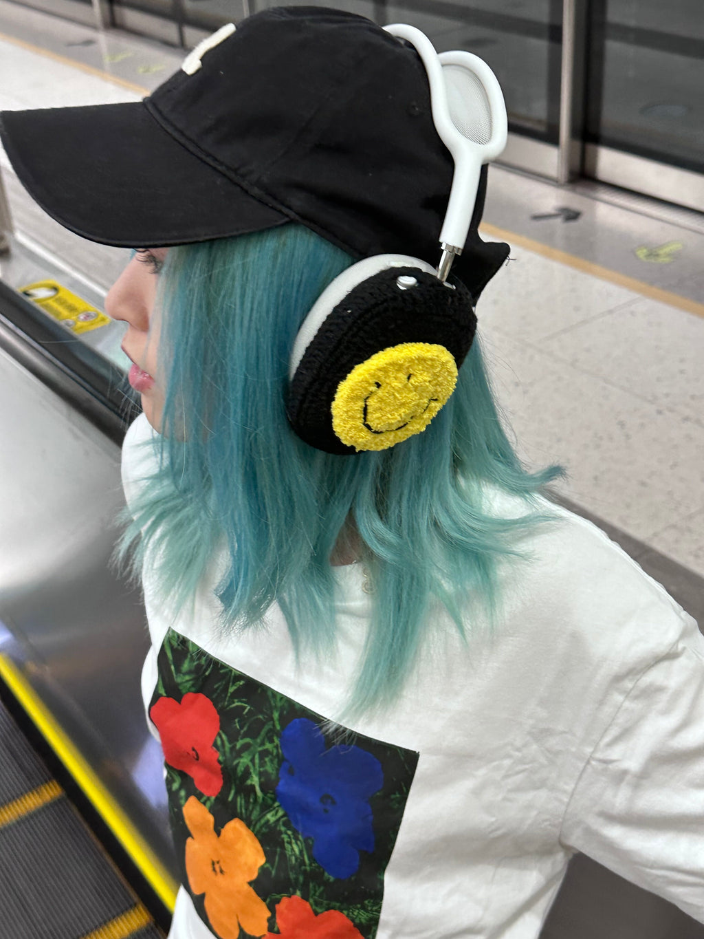 Yellow Smiling Face AirPods Max Cases Sony XM1000 Cases