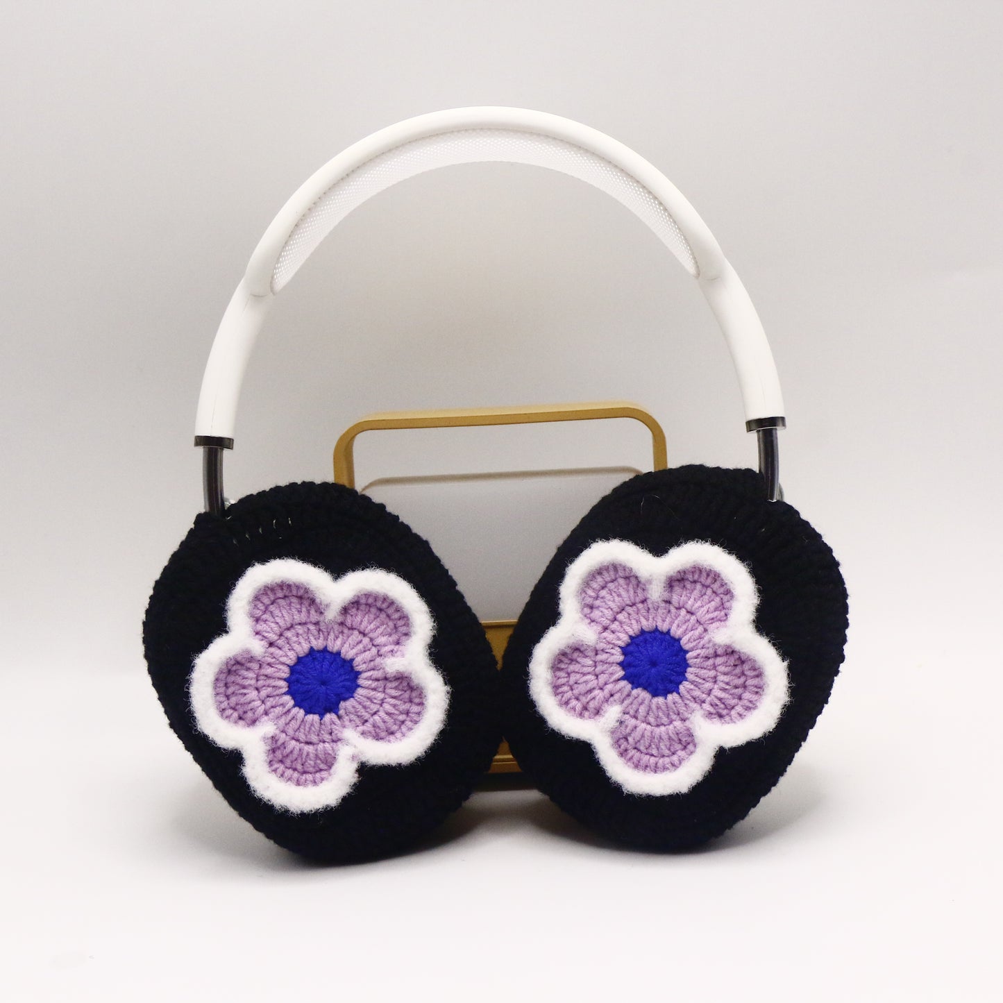 Black Base Purple Flower AirPods Max Cover Sony XM1000 Cases