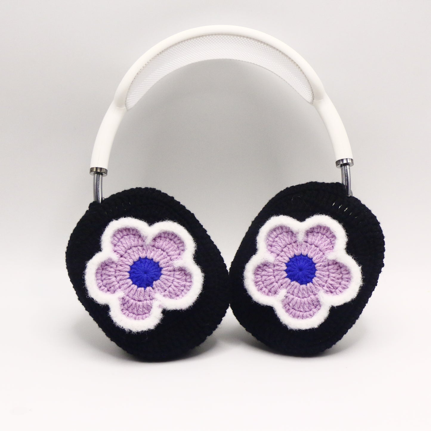 Black Base Purple Flower AirPods Max Cover Sony XM1000 Cases