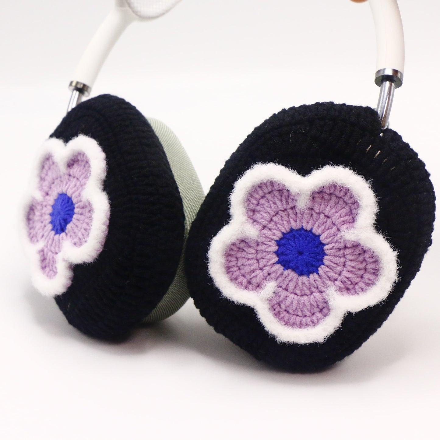 Black Base Purple Flower AirPods Max Cover Sony XM1000 Cases